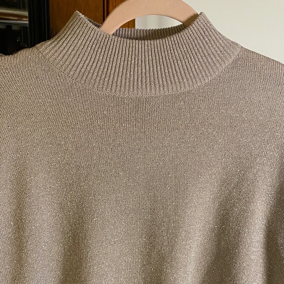 Dress Barn Shimmering Silver Turtleneck Sweater - Picture 3 of 5